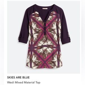 Skies Are Blue | Wesli Mixed Material Top